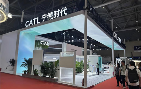 CATL's booth in a battery exhibition.